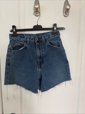 High-Rise Blue Denim Cutoff Shorts